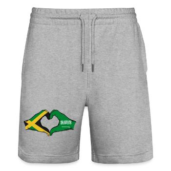 Jamaika Saudi Arabien Hände Herzform - Stanley/Stella Unisex Bio Joggingshorts Trainer  - Grau meliert - Vorne - Nik (191cm) & Marisol (170cm)