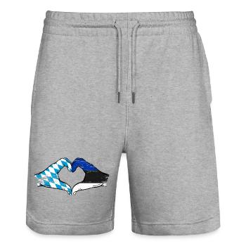 Bavaria Estonia Flag Hands Heart Shape Used - Stanley/Stella Trainer Unisex Organic Jogging Shorts - heather grey - Front - Nik (191cm) & Marisol (170cm)