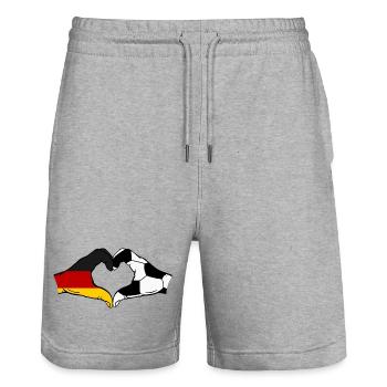 Germany Football Flag Hands Heart Shape - Stanley/Stella Trainer Unisex Organic Jogging Shorts - heather grey - Front - Nik (191cm) & Marisol (170cm)