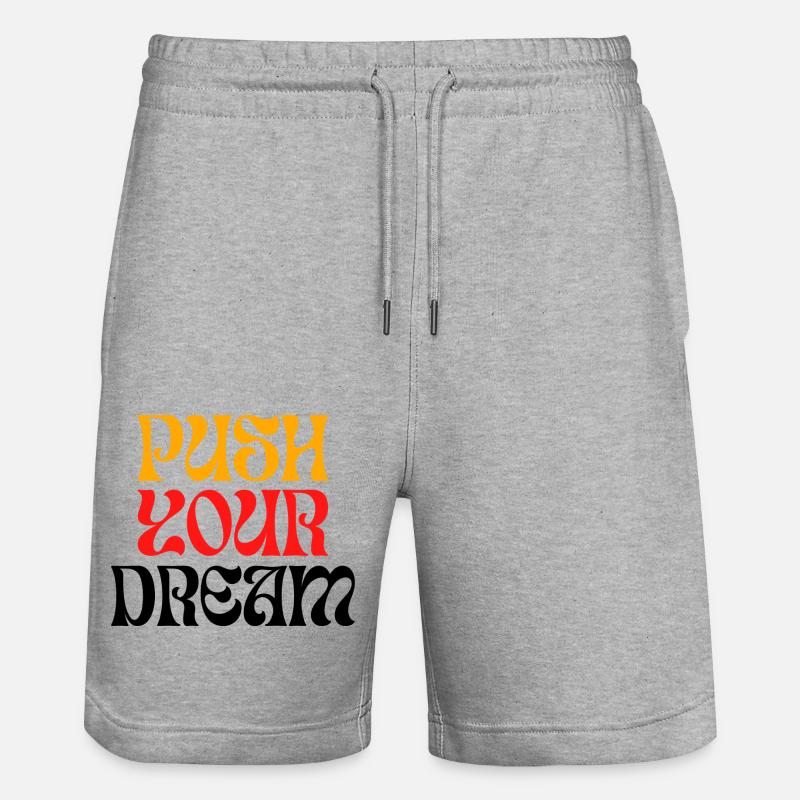 PUSH Your Dream - Stanley/Stella Unisex Bio Joggingshorts Trainer  - Grau meliert