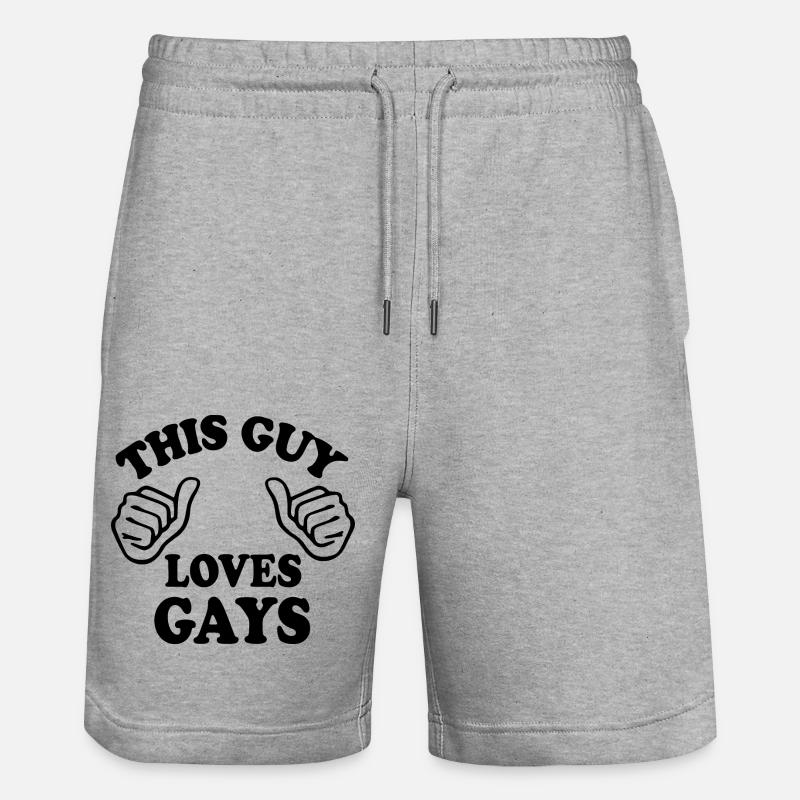 This guy loves gays - Short de jogging bio TRAINER Stanley/Stella unisexe - gris chiné