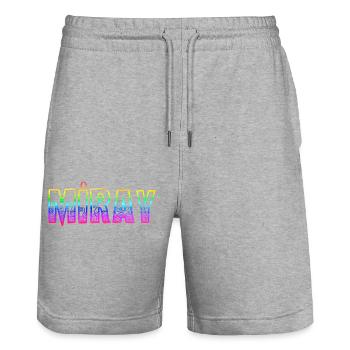 Miray RS Rainbow - Stanley/Stella Trainer Unisex Organic Jogging Shorts - heather grey - Front - Nik (191cm) & Marisol (170cm)