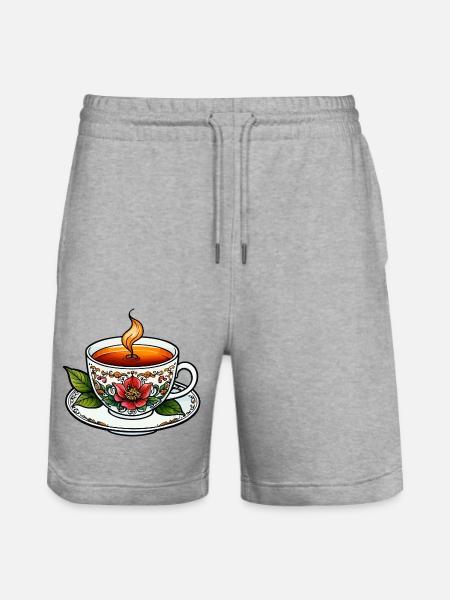 Teacup Neo Traditional - Stanley/Stella Trainer Unisex Organic Jogging Shorts - heather grey