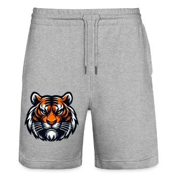 König Tiger - Stanley/Stella Unisex Bio Joggingshorts Trainer  - Grau meliert - Vorne - Nik (191cm) & Marisol (170cm)