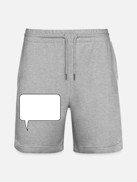 Speech bubble rectangle design - Stanley/Stella Trainer Unisex Organic Jogging Shorts - heather grey