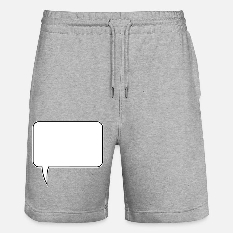 Speech bubble rectangle design - Stanley/Stella Trainer Unisex Organic Jogging Shorts - heather grey
