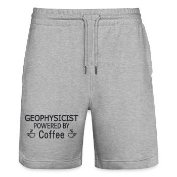 Geophysicist Powered By Coffee Geophysics - Stanley/Stella Unisex Bio Joggingshorts Trainer  - Grau meliert - Vorne - Nik (191cm) & Marisol (170cm)