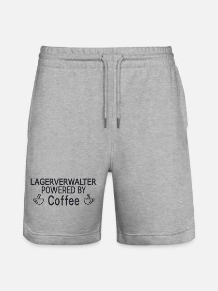 Lagerverwalter Powered By Coffee - Stanley/Stella Unisex Bio Joggingshorts Trainer  - Grau meliert
