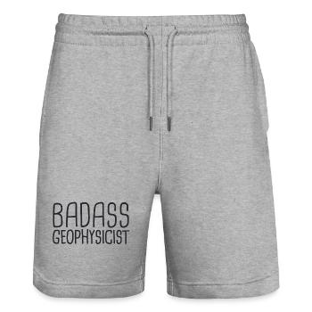 Geophysicist Badass Geophysics - Stanley/Stella Unisex Bio Joggingshorts Trainer  - Grau meliert - Vorne - Nik (191cm) & Marisol (170cm)