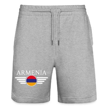 Armenia: Culture, History - Stanley/Stella Trainer Unisex Organic Jogging Shorts - heather grey - Front - Nik (191cm) & Marisol (170cm)