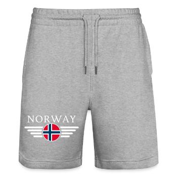 Norwegen T-Shirt: Natur, Nordlichter - Stanley/Stella Unisex Bio Joggingshorts Trainer  - Grau meliert - Vorne - Nik (191cm) & Marisol (170cm)