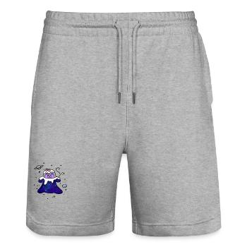 Chat spatial - Short de jogging bio TRAINER Stanley/Stella unisexe - gris chiné - Devant - Nik (191cm) & Marisol (170cm)