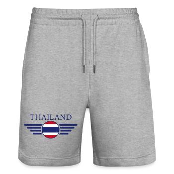 Thaïlande Style Design T-shirt - Short de jogging bio TRAINER Stanley/Stella unisexe - gris chiné - Devant - Nik (191cm) & Marisol (170cm)