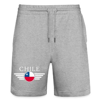 T-shirt design de style chilien - Short de jogging bio TRAINER Stanley/Stella unisexe - gris chiné - Devant - Nik (191cm) & Marisol (170cm)