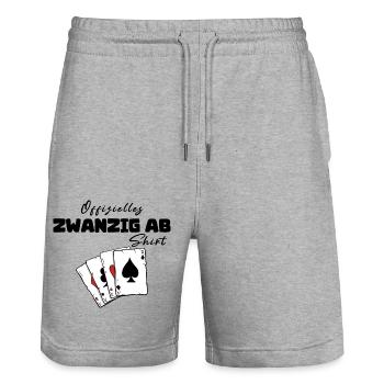 Vingt de la chemise officielle - Short de jogging bio TRAINER Stanley/Stella unisexe - gris chiné - Devant - Nik (191cm) & Marisol (170cm)