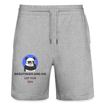 Bräutigam and Co - Stanley/Stella Unisex Bio Joggingshorts Trainer  - Grau meliert - Vorne - Nik (191cm) & Marisol (170cm)