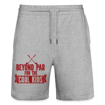 Golf - Golfclub Goldspieler Birdie Elite Luxus - Stanley/Stella Unisex Bio Joggingshorts Trainer  - Grau meliert - Vorne - Nik (191cm) & Marisol (170cm)