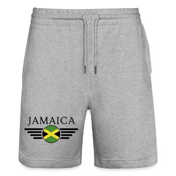 J’aime la Jamaïque, Style Design T-Shirt - Short de jogging bio TRAINER Stanley/Stella unisexe - gris chiné - Devant - Nik (191cm) & Marisol (170cm)