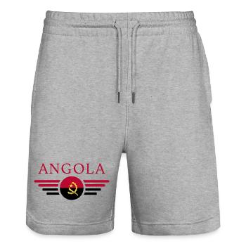 J’aime l’Angola, T-shirt design de style élégance - Short de jogging bio TRAINER Stanley/Stella unisexe - gris chiné - Devant - Nik (191cm) & Marisol (170cm)