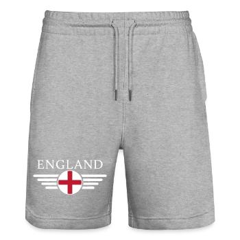 England T-Shirt: Tee, Kultur - Stanley/Stella Unisex Bio Joggingshorts Trainer  - Grau meliert - Vorne - Nik (191cm) & Marisol (170cm)