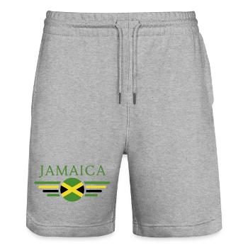 J’aime la Jamaïque, Style Design T-Shirt - Short de jogging bio TRAINER Stanley/Stella unisexe - gris chiné - Devant - Nik (191cm) & Marisol (170cm)