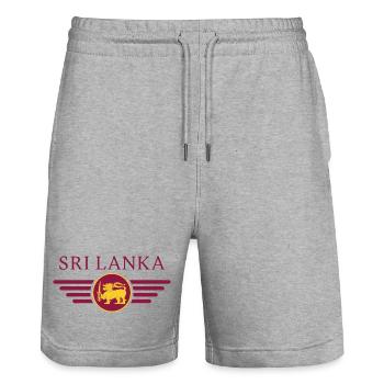 I Love Sri Lanka, Elegance Style Design T-Shirt - Stanley/Stella Trainer Unisex Organic Jogging Shorts - heather grey - Front - Nik (191cm) & Marisol (170cm)