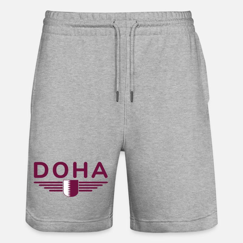 Doha Design – Stilvoll und Einzigartig - Stanley/Stella Unisex Bio Joggingshorts Trainer - Grau meliert