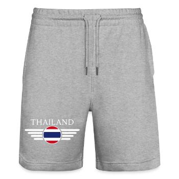 Thaïlande Style Design T-shirt - Short de jogging bio TRAINER Stanley/Stella unisexe - gris chiné - Devant - Nik (191cm) & Marisol (170cm)