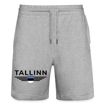 Tallinn T-Shirt – Für Fans der Hauptstadt - Stanley/Stella Unisex Bio Joggingshorts Trainer  - Grau meliert - Vorne - Nik (191cm) & Marisol (170cm)