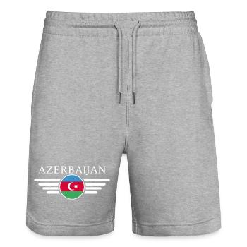 Azerbaijan T-Shirt: Elegance, Culture, Tradition - Stanley/Stella Trainer Unisex Organic Jogging Shorts - heather grey - Front - Nik (191cm) & Marisol (170cm)