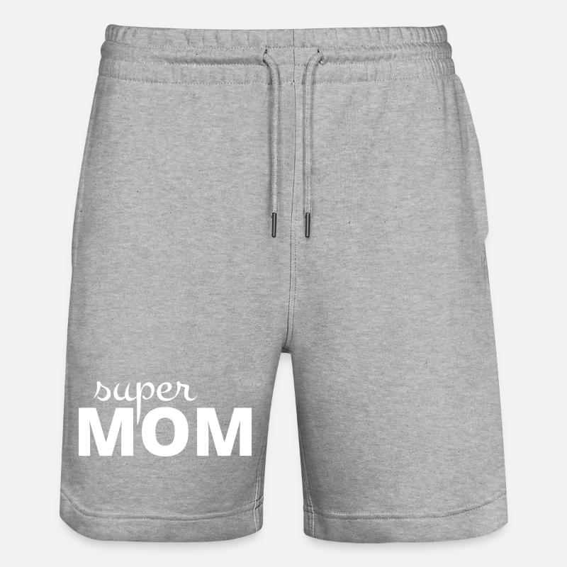Super Mutter - Stanley/Stella Unisex Bio Joggingshorts Trainer  - Grau meliert