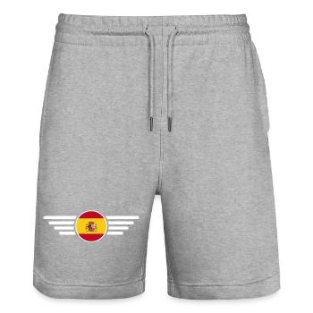 Spain Passion T-Shirt - Stanley/Stella Trainer Unisex Organic Jogging Shorts - heather grey - Front - Nik (191cm) & Marisol (170cm)