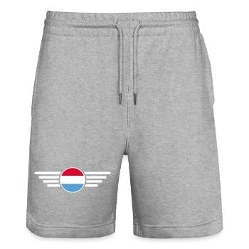T-shirt de style luxembourgeois - Short de jogging bio TRAINER Stanley/Stella unisexe - gris chiné - Devant - Nik (191cm) & Marisol (170cm)