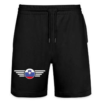 Slovénie Style Design T-shirt - Short de jogging bio TRAINER Stanley/Stella unisexe - noir - Devant - Nik (191cm) & Marisol (170cm)