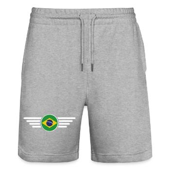 T-shirt design de style brésilien - Short de jogging bio TRAINER Stanley/Stella unisexe - gris chiné - Devant - Nik (191cm) & Marisol (170cm)