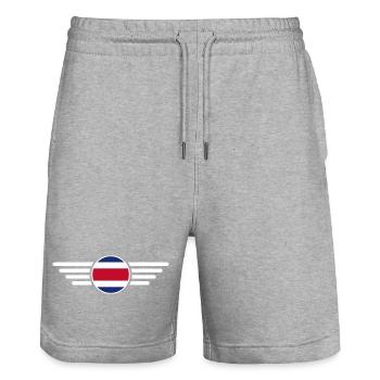 Costa Rica Style Design T-Shirt - Short de jogging bio TRAINER Stanley/Stella unisexe - gris chiné - Devant - Nik (191cm) & Marisol (170cm)