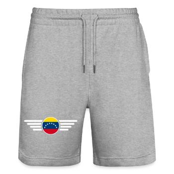 Venezuela Style Design T-Shirt - Stanley/Stella Trainer Unisex Organic Jogging Shorts - heather grey - Front - Nik (191cm) & Marisol (170cm)