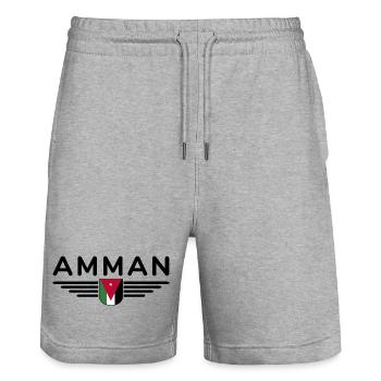 Jordan Amman Fan Outfit T-Shirt Design Gift - Short de jogging bio TRAINER Stanley/Stella unisexe - gris chiné - Devant - Nik (191cm) & Marisol (170cm)