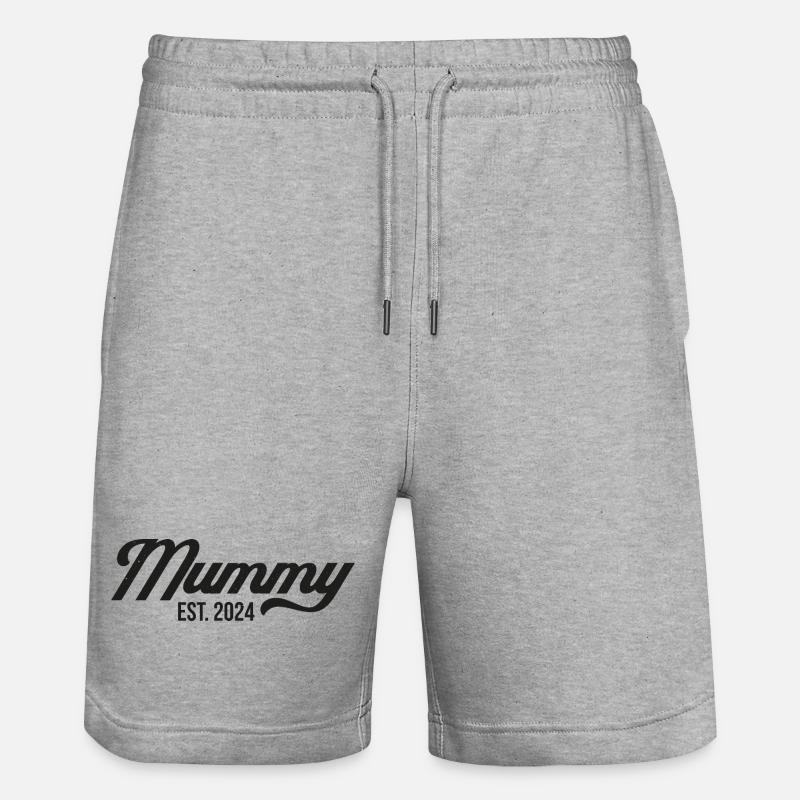 Mumie Est 2024 - Stanley/Stella Unisex Bio Joggingshorts Trainer - Grau meliert