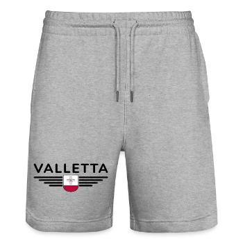 Valletta T-Shirt – Malta Fans Design - Stanley/Stella Unisex Bio Joggingshorts Trainer  - Grau meliert - Vorne - Nik (191cm) & Marisol (170cm)