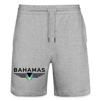 Fans des Bahamas : Design tropical - Short de jogging bio TRAINER Stanley/Stella unisexe - gris chiné - Devant - Nik (191cm) & Marisol (170cm)