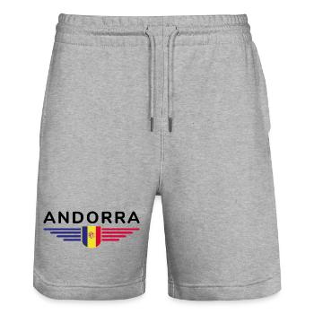 Andorra Fans T-Shirt Design - Short de jogging bio TRAINER Stanley/Stella unisexe - gris chiné - Devant - Nik (191cm) & Marisol (170cm)