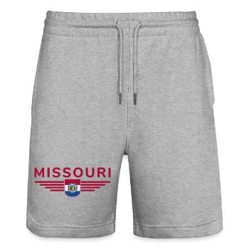 Missouri Fan T-Shirt – Must-Have for Fans! - Stanley/Stella Trainer Unisex Organic Jogging Shorts - heather grey - Front - Nik (191cm) & Marisol (170cm)