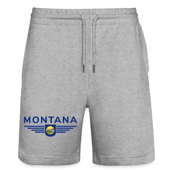Montana Fan T-Shirt – Parfait pour les fans ! - Short de jogging bio TRAINER Stanley/Stella unisexe - gris chiné - Devant - Nik (191cm) & Marisol (170cm)
