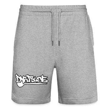 Dartslove_black - Stanley/Stella Unisex Bio Joggingshorts Trainer  - Grau meliert - Vorne - Nik (191cm) & Marisol (170cm)