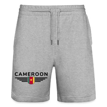Cameroon Design – Fierté et diversité - Short de jogging bio TRAINER Stanley/Stella unisexe - gris chiné - Devant - Nik (191cm) & Marisol (170cm)