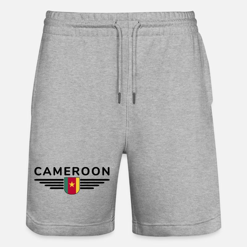Cameroon Design – Pride and Diversity - Stanley/Stella Trainer Unisex Organic Jogging Shorts - heather grey
