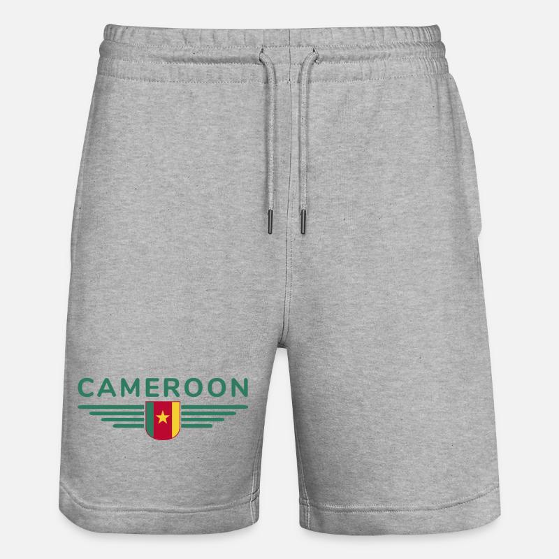Cameroon Design – Pride and Diversity - Stanley/Stella Trainer Unisex Organic Jogging Shorts - heather grey