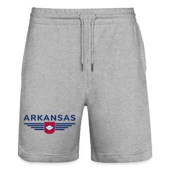 Arkansas Fan T-Shirt – Nature & Culture - Stanley/Stella Trainer Unisex Organic Jogging Shorts - heather grey - Front - Nik (191cm) & Marisol (170cm)