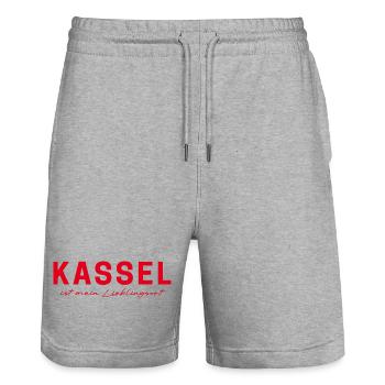 T-shirt Kassel – Parfait pour les fans - Short de jogging bio TRAINER Stanley/Stella unisexe - gris chiné - Devant - Nik (191cm) & Marisol (170cm)